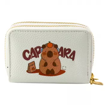 LEAN Two-Compartment Wallet with Card Compartments Kapybara White 12.5 x 8.5 cm