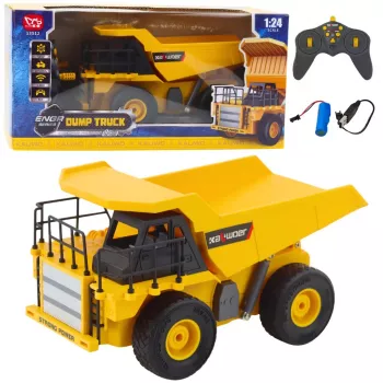 LEAN TOYS nuotoliniu valdymu statybinis savivartis sunkvežimis RC LED šviesos 1:24