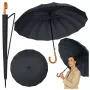 LEAN Large Automatic Umbrella with Arm Cover 24-Rib Black 115 cm