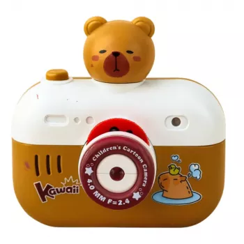 LEAN TOYS Capybara interaktyvus fotoaparato formos projektorius su šviesomis, garsais ir dirželiu