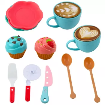 LEAN TOYS Picnic Basket Set Braided Food Accessories 33 pcs.