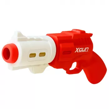 LEAN TOYS XGUN pistoletas minkštiems putplasčio rutuliukams, raudonas, 6 vnt.