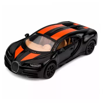 LEAN TOYS Metalinis sportinis automobilis su šviesomis, garsu, inercine pavara, juodas, 1:32