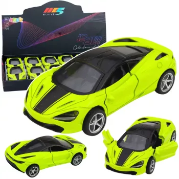 LEAN TOYS Sportinis automobilis Metal Drive Lights Sounds Green 1:32