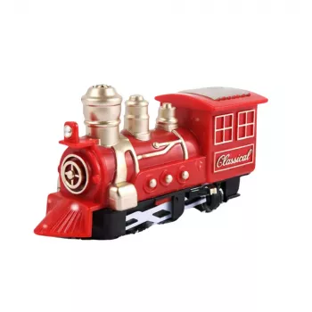 LEAN TOYS Classic Mini Train Battery Operated Locomotive Wagons With Tracks 13 dalių