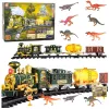 LEAN TOYS Classic Train Dinosaurs Lights Sounds Smoke 39 dalių