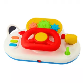 LEAN TOYS Driving Simulator for Toddlers Interactive Steering Wheel Lights Sounds