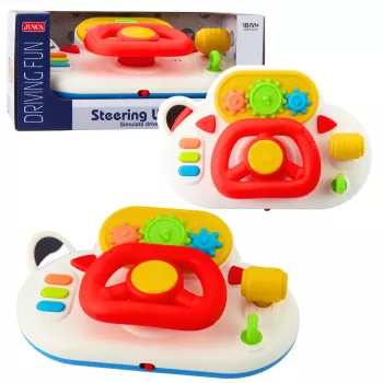 LEAN TOYS Driving Simulator for Toddlers Interactive Steering Wheel Lights Sounds