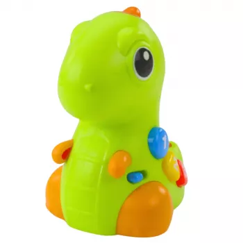 LEAN TOYS Interaktyvus žaislas mažiems vaikams Dinozauras ant ratukų su šviesomis ir garsais
