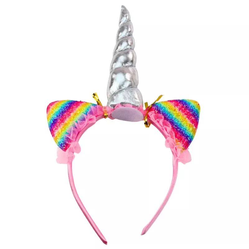 LEAN TOYS Unicorn Costume Accessory Set - Headband, Ears, Horn, Necklace, Colorful