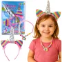 LEAN TOYS Unicorn Costume Accessory Set - Headband, Ears, Horn, Necklace, Colorful