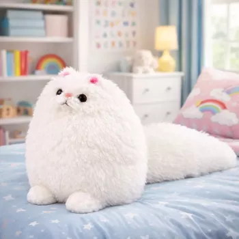 LEAN TOYS Plush Toy Cuddly Big Cat With Long Tail Fluffy 30 x 30 cm