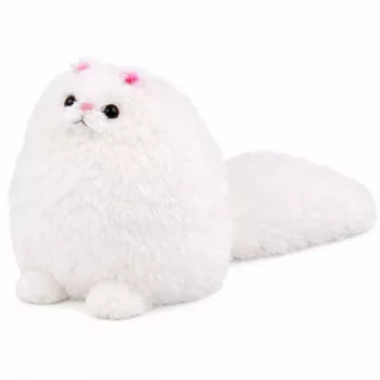 LEAN TOYS Plush Toy Cuddly Big Cat With Long Tail Fluffy 30 x 30 cm