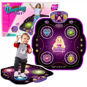 LEAN TOYS Interaktyvus muzikinis šokių kilimėlis vaikams su Bluetooth 9 žaidimų lygiais