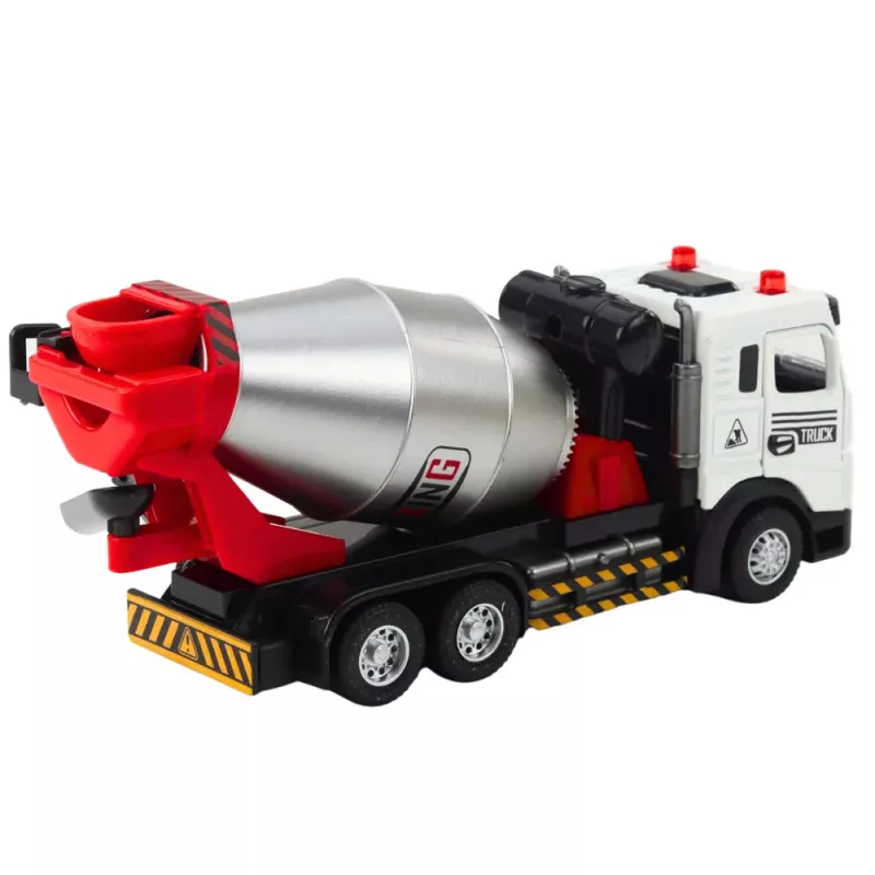 LEAN TOYS Betono maišyklė statybinė mašina su metaline kabina, besisukančiu būgnu, šviesomis ir garsais