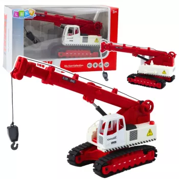 LEAN TOYS Crawler Crane su besisukančia kabina, šviesomis, garsu, metaliniu kabliu – 1:14 mastelio nuotoliniu valdymu valdomas statybinis kranas