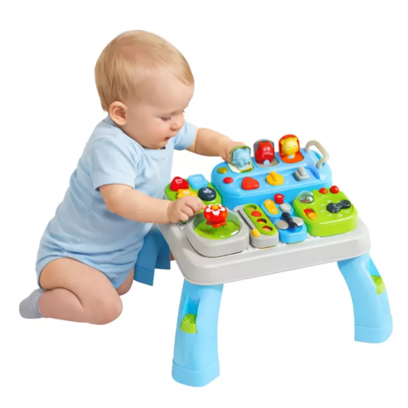 LEAN TOYS Interaktyvus mokomasis stalelis mažyliams su garso moduliais