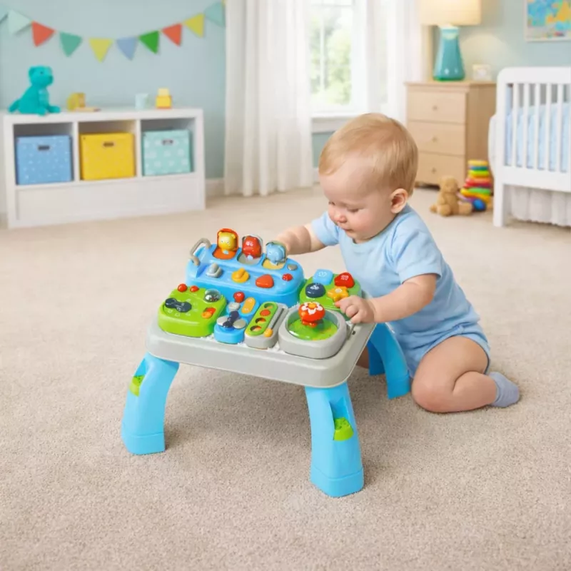LEAN TOYS Interaktyvus mokomasis stalelis mažyliams su garso moduliais