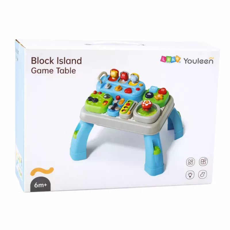 LEAN TOYS Interaktyvus mokomasis stalelis mažyliams su garso moduliais