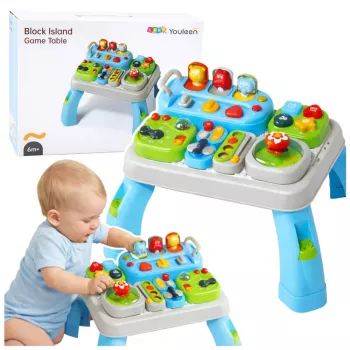 LEAN TOYS Interaktyvus mokomasis stalelis mažyliams su garso moduliais