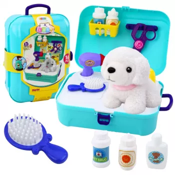 LEAN TOYS Beauty Set Pet Salon Suitcase Backpack 16 dalių