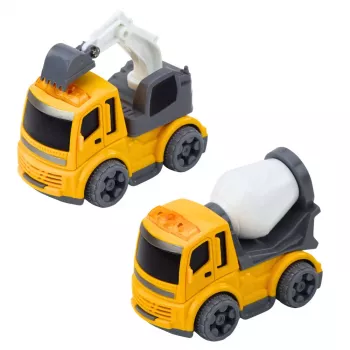 LEAN TOYS Šviesoforų, greičio matuoklio, kilimėlio, statybinių mašinų rinkinys su šviesomis ir garsais