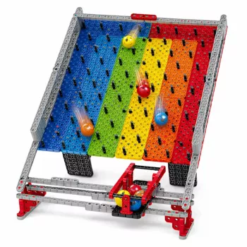 LEAN TOYS Rainbow Board Blocks Ball Track Slide Ball Catching Game 477 dalių