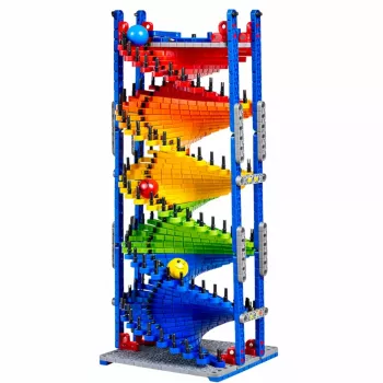 LEAN TOYS Edukaciniai Konstrukciniai Blokeliai Su Rutulio Nuslydimo Trasa 550 dalių