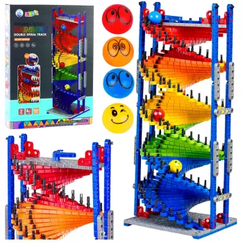 LEAN TOYS Edukaciniai Konstrukciniai Blokeliai Su Rutulio Nuslydimo Trasa 550 dalių