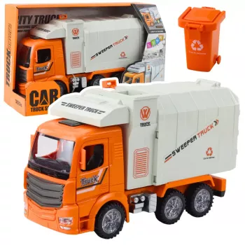 LEAN TOYS Garbage Truck City Lights Sounds Orange