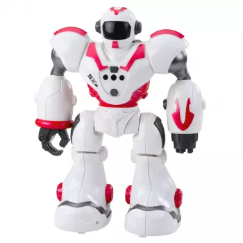 LEAN TOYS Interaktyvus nuotolinio valdymo robotas RC 16 funkcijų šviesos garsai rožinis