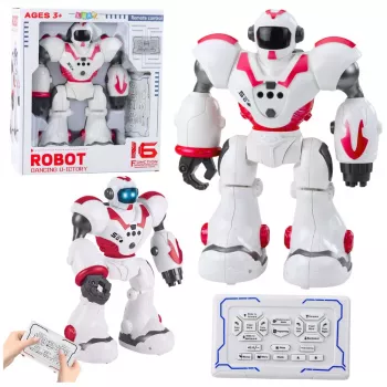 LEAN TOYS Interaktyvus nuotolinio valdymo robotas RC 16 funkcijų šviesos garsai rožinis