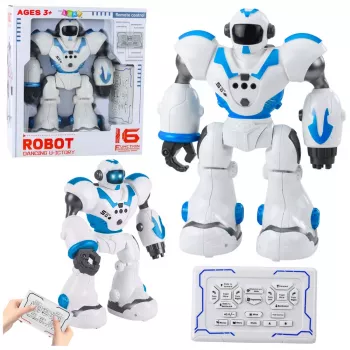 LEAN TOYS Interaktyvus nuotolinio valdymo robotas RC 16 funkcijų šviesos garsai mėlynas