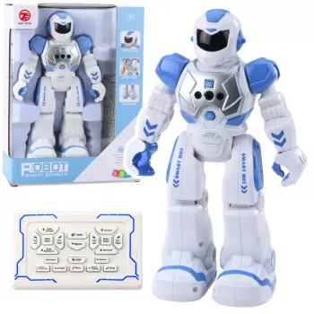 LEAN TOYS nuotoliniu valdymu mokomasis robotas RC kalbantis šokantis su šviesomis ir garsais mėlynas