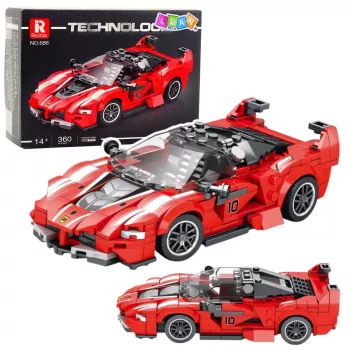 LEAN TOYS Konstruktorius FXX-K Lenktyninis Automobilis Raudonas 360 dalių
