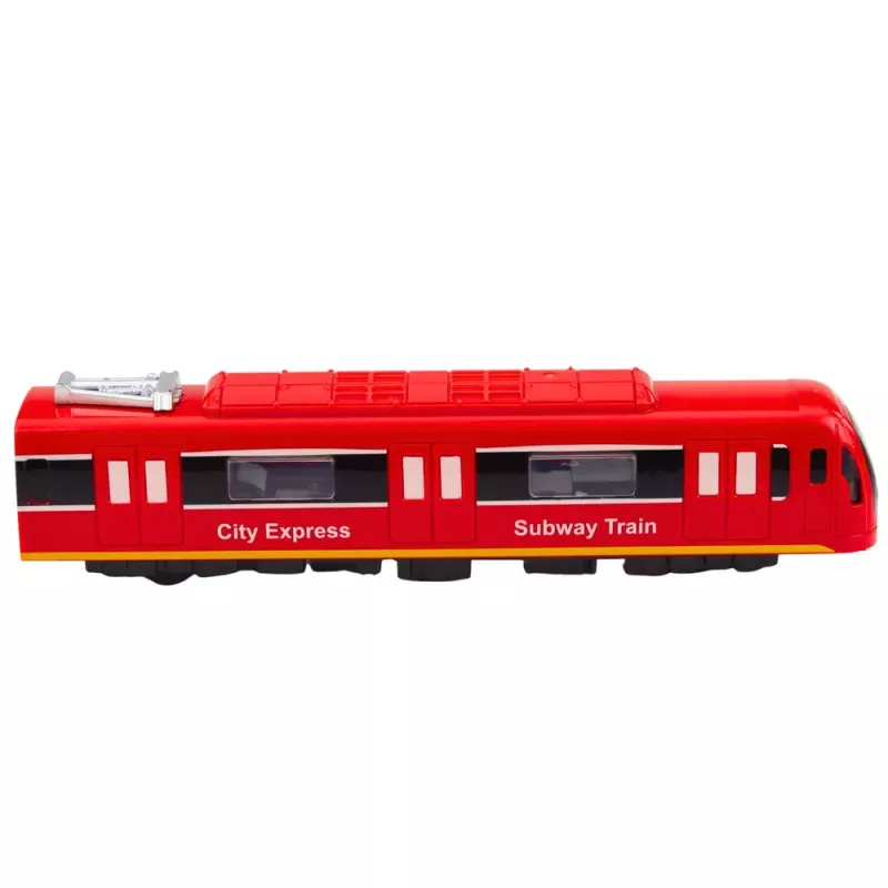 LEAN TOYS Metro Train City Express Opening Doors Lights Sounds Red
