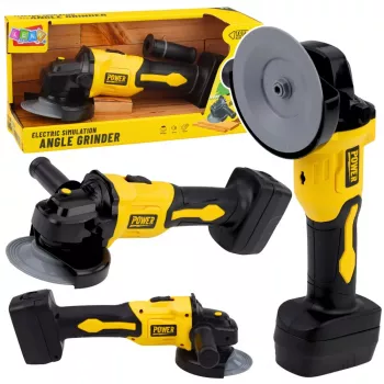LEAN TOYS Žaislinis Kampinis Šlifuoklis su Garsais Geltonas