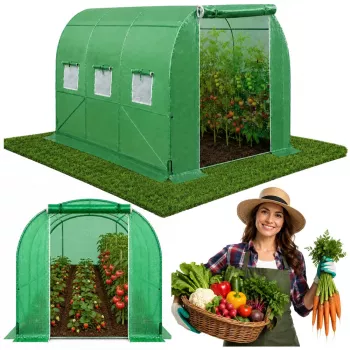 LEAN Šiltnamis daržovėms, žali UV langai, 3,5x2x2 m, 7 m²