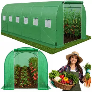 LEAN Folijos tunelinis šiltnamis daržovėms PRO Frame 25MM 10x3x2M 30M²