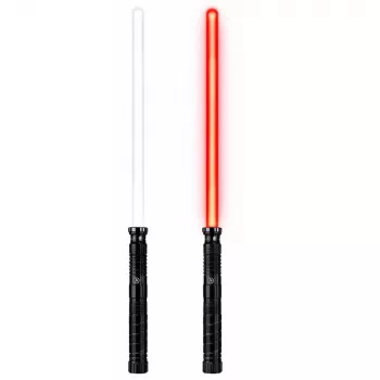 LEAN TOYS LED Laser Lightsaber su garsais, metaline rankena, 75 cm