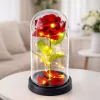 LEAN Eternal Rose in Glass Dome LED Lighting Red 21.5 x 11 cm