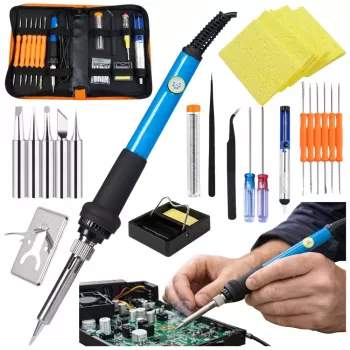 LEAN Lituoklio rinkinys Precision Soldering Iron 60W su priedų dėklu