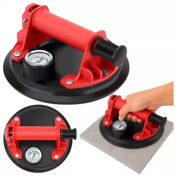 LEAN vakuuminis siurbtukas plytelėms, glazūrai ir stiklui su manometru 20 cm