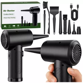 LEAN Electric Dust Blower Compressor Brush Head Set – 2-in-1 nešiojamas dulkių siurblys ir pūstuvas