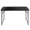 LEAN Camping Furniture Set Folding Table 4 Stools Black Suitcase