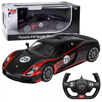 Porsche 918 Spyder Performance nuotoliu valdomas automobilis RC juodas Rastar 1:14