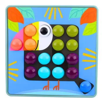 LEAN TOYS Kūrybinis geometrinis mozaikinis galvosūkis Grybukai 53 vnt.