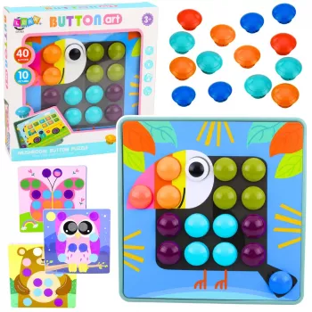 LEAN TOYS Kūrybinis geometrinis mozaikinis galvosūkis Grybukai 53 vnt.