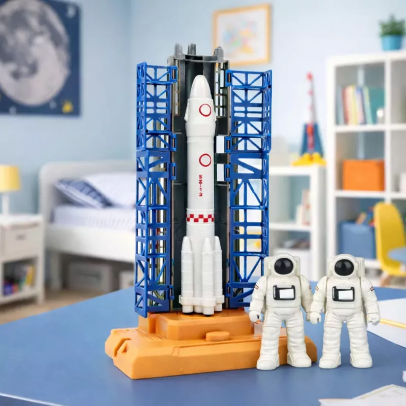 LEAN TOYS Kosmoso rinkinys Kosmonautai Paleidimo bokštas Raketa Space Shuttle Statybiniai blokeliai 300 vnt.