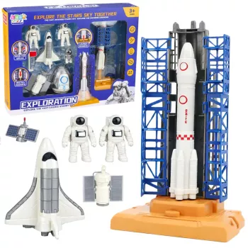 LEAN TOYS Kosmoso rinkinys Kosmonautai Paleidimo bokštas Raketa Space Shuttle Statybiniai blokeliai 300 vnt.